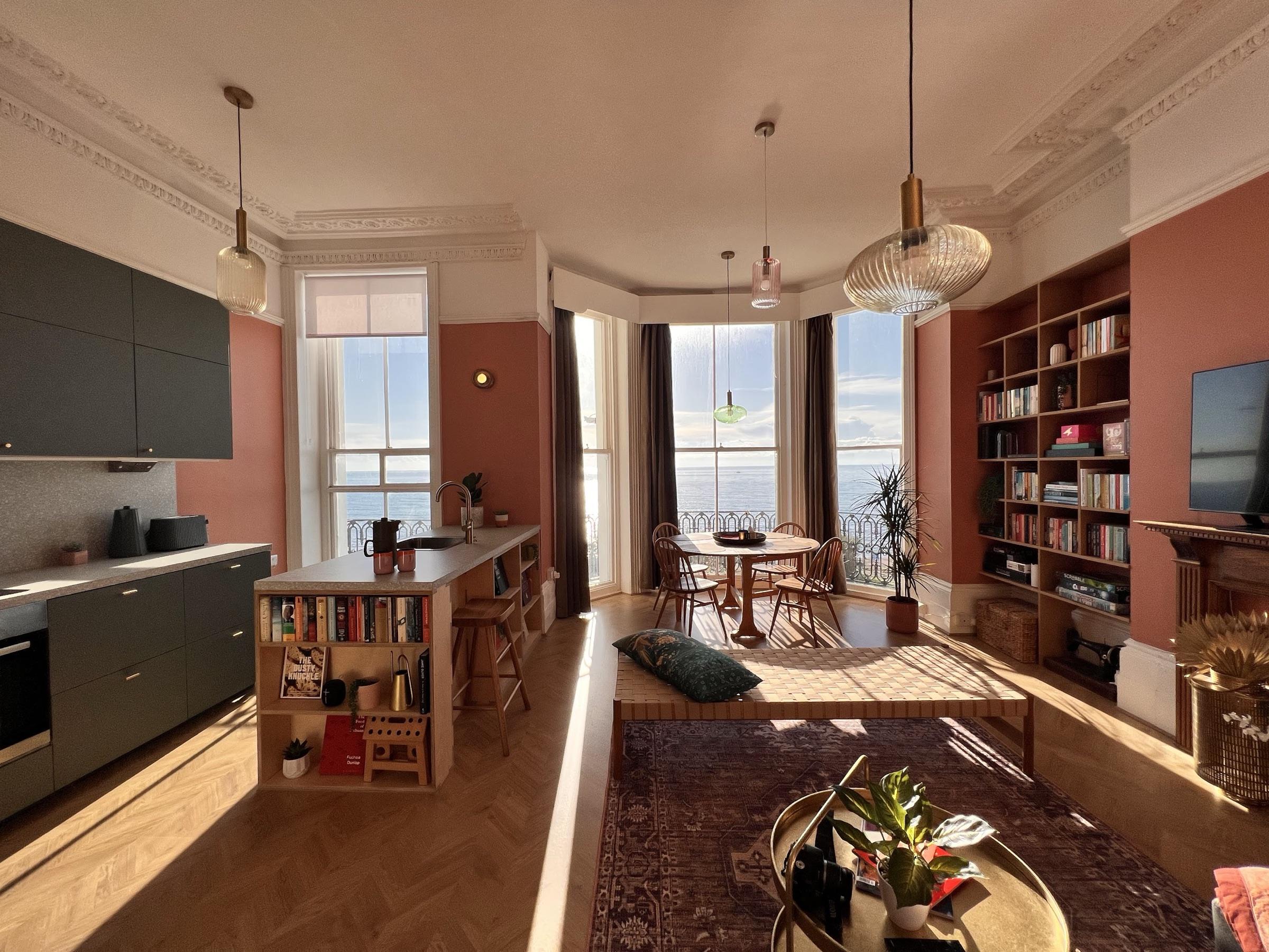 Open-plan living, kitchen and dining space